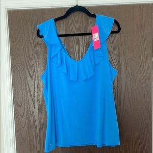 Lilly Pulitzer Blue Ruffled Women's Top